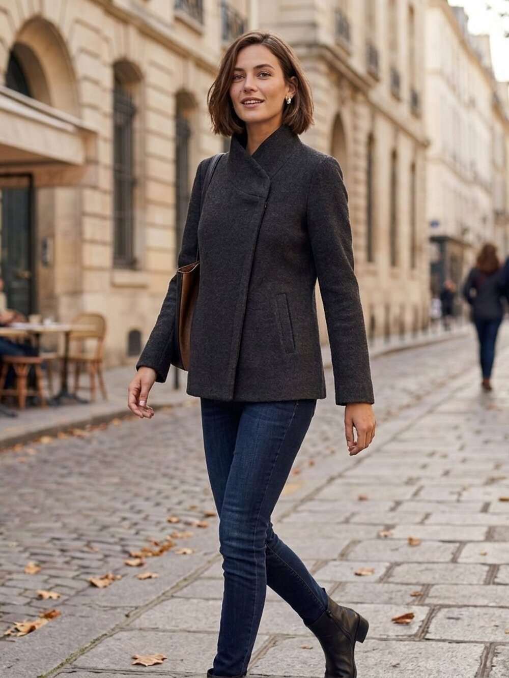 Kuna Peru Asymmetric Zip Coat Baby Alpaca Wool Blend Jacket Sz M